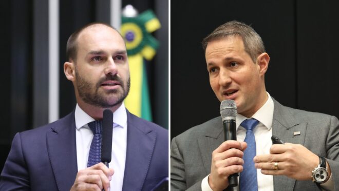 Eduardo Bolsonaro e Derrite são nomes da direita para o Senado